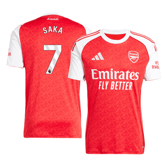 SAKA #7 Arsenal Hjemme Rød Herrer Fan-drakt 2025/26