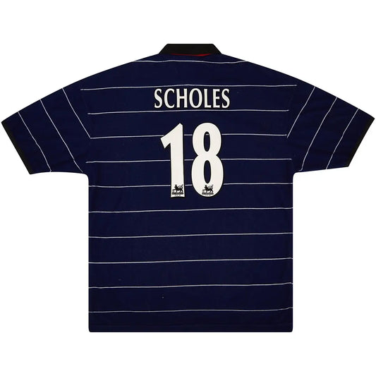 Scholes #18 Manchester United 1999/00 Borte Retro drakt