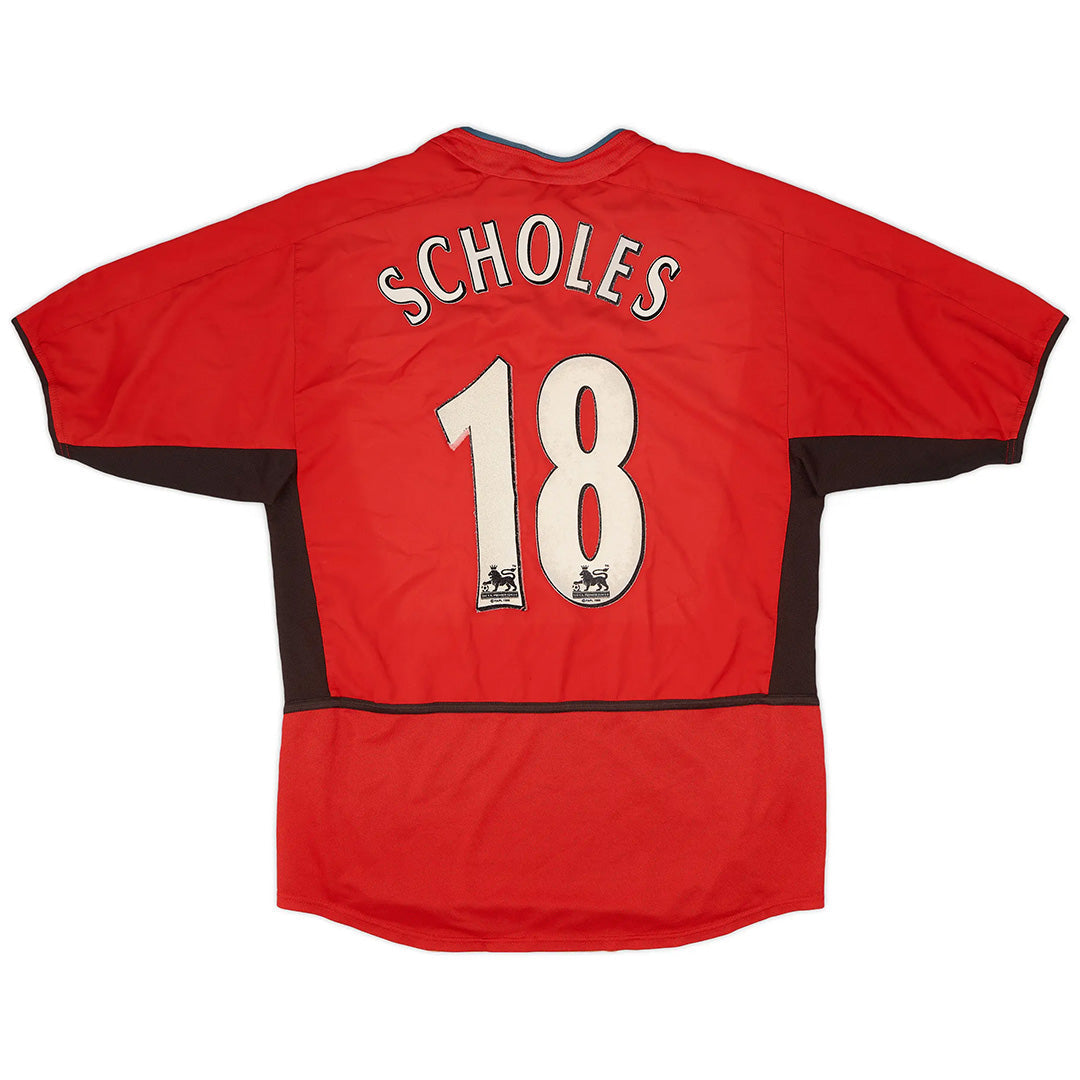 Scholes #18 Manchester United 2002/04 Hjemme Retro drakt