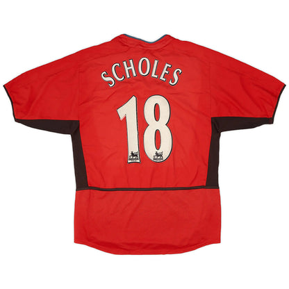 Scholes #18 Manchester United 2002/04 Hjemme Retro drakt