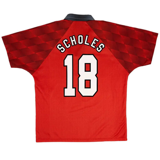 Scholes #18 Manchester United 1996/98 Hjemme Retro drakt
