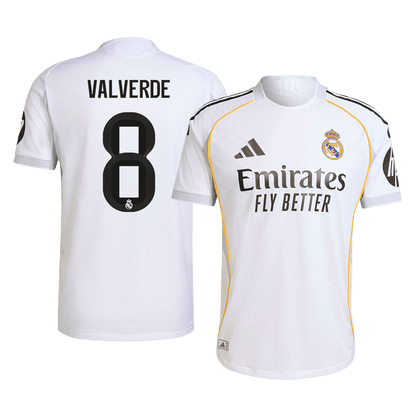 VALVERDE #8 Real Madrid Hjemme Herrer Matchdrakt 2025/26