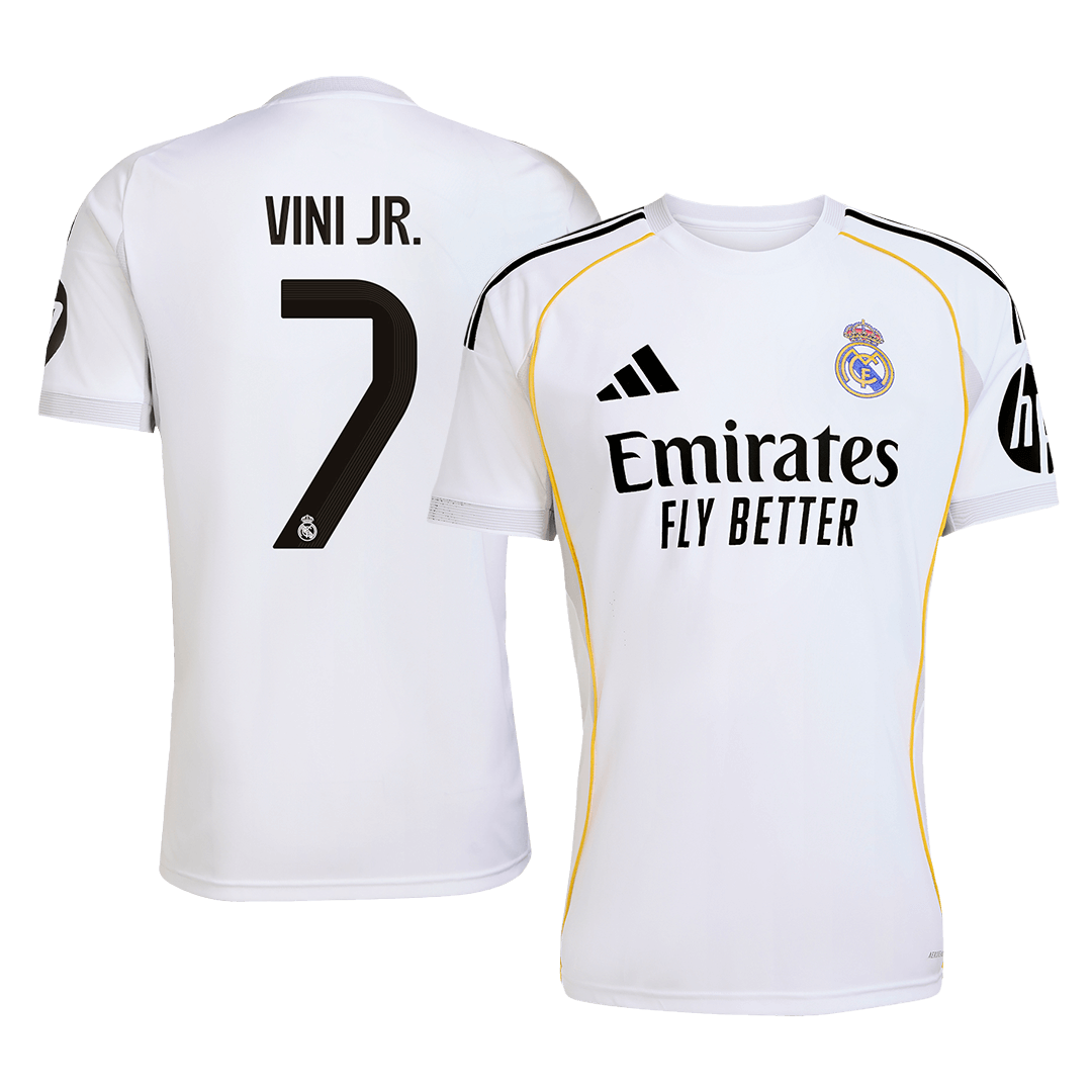 VINI JR. #7 Real Madrid Hjemme Hvit Herrer Fan-drakt 2025/26