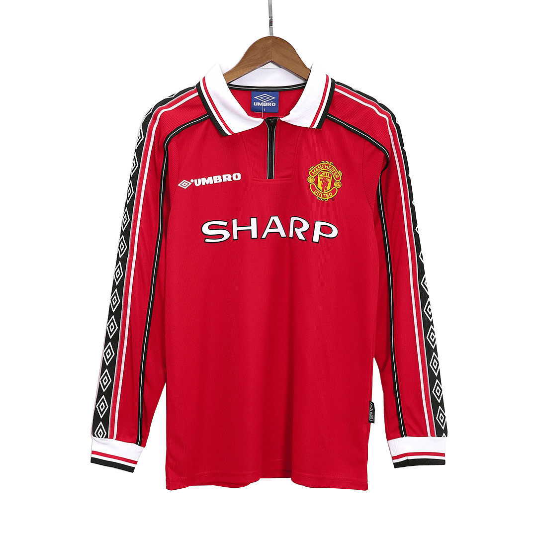 Manchester United 1998/99 Hjemme Retro drakt Langermet
