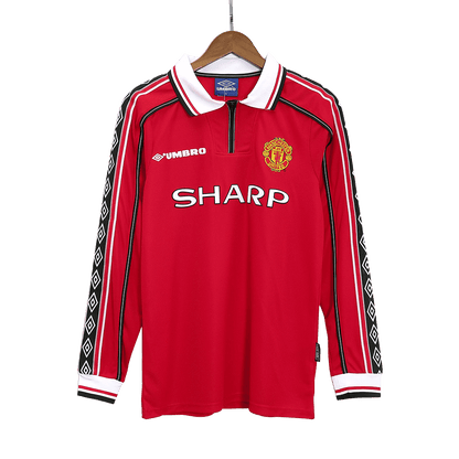 Manchester United 1998/99 Hjemme Retro drakt Langermet