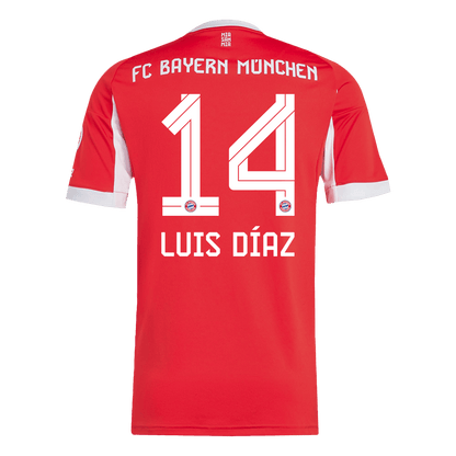 LUIS DÍAZ #14 Bayern Munich Hjemme Herrer Fan-drakt 2025/26
