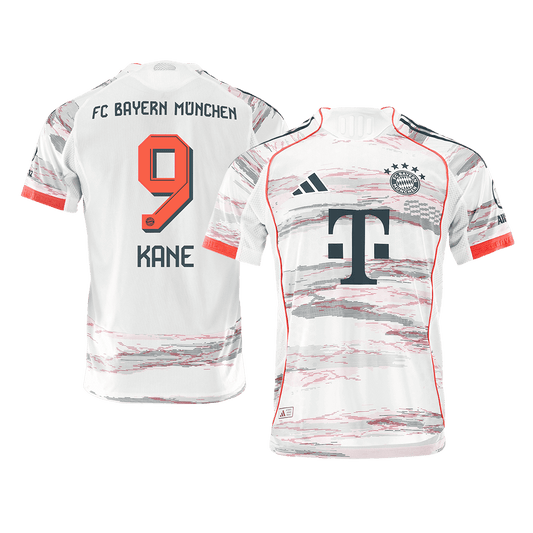KANE #9 Bayern Munich Borte Hvit Herrer Matchdrakt 2025/26
