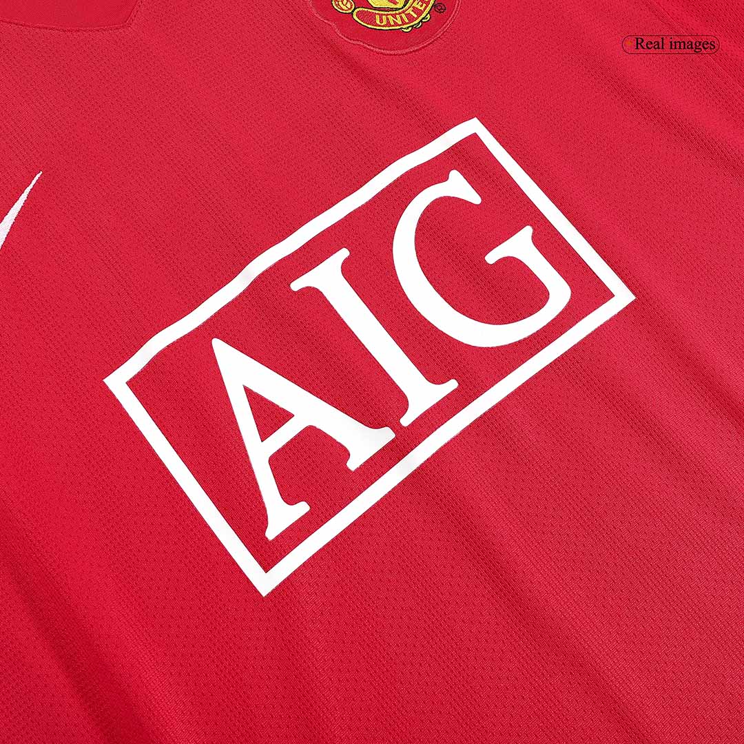 Manchester United 2007/08 Hjemme Retro drakt Langermet