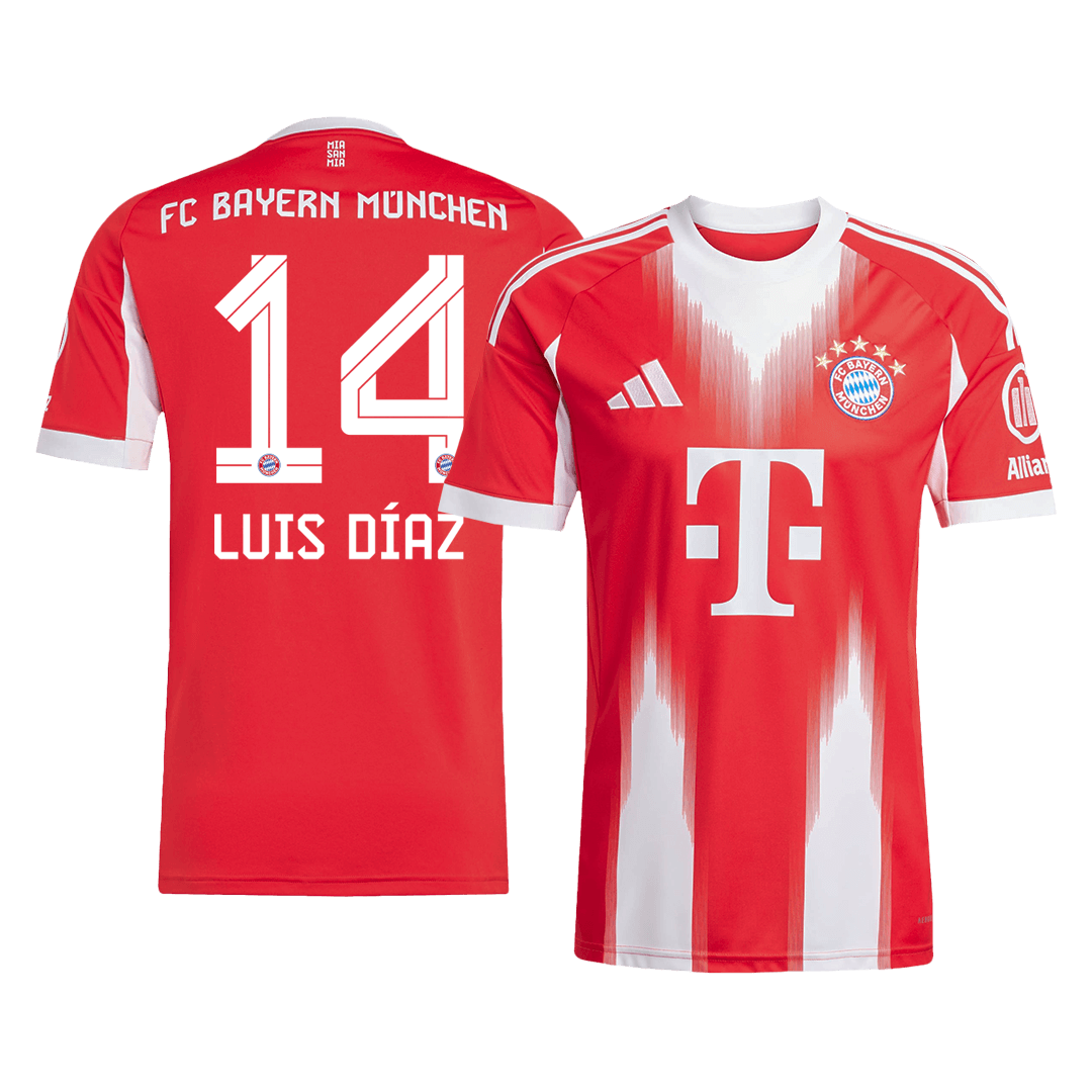 LUIS DÍAZ #14 Bayern Munich Hjemme Herrer Fan-drakt 2025/26