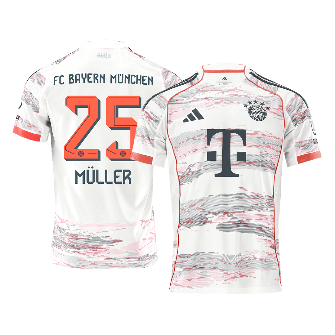 MÜLLER #25 Bayern Munich Borte Hvit Herrer Fan-drakt 2025/26