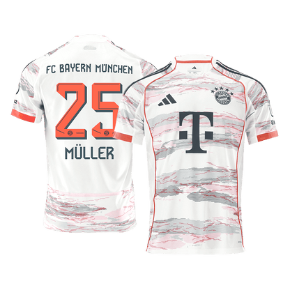 MÜLLER #25 Bayern Munich Borte Hvit Herrer Fan-drakt 2025/26