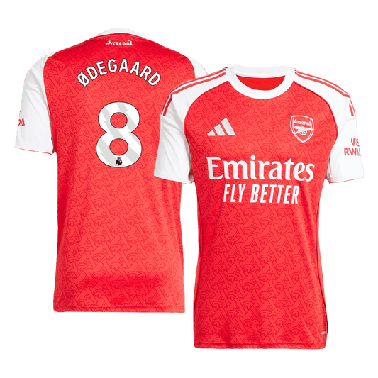 ØDEGAARD #8 Arsenal Hjemmedrakt Herrer Fan-drakt 2025/26 Rød