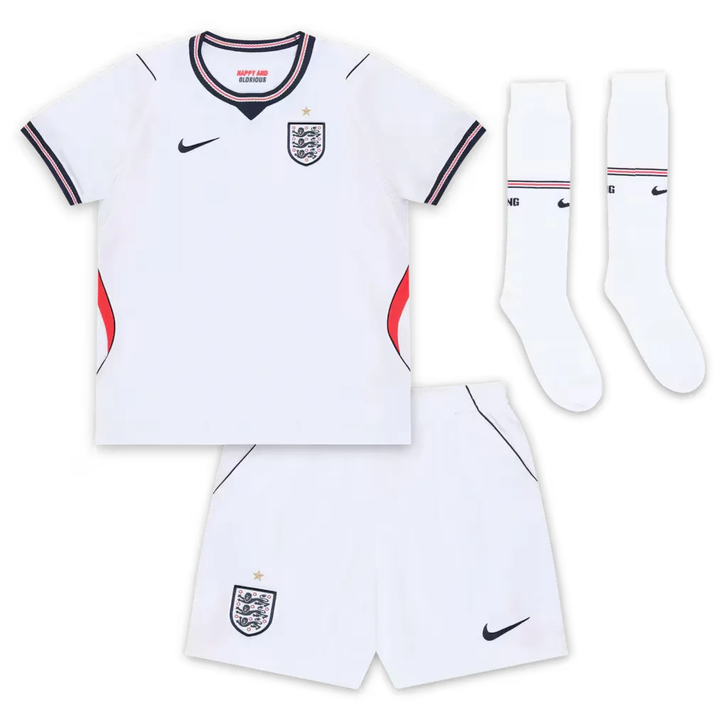 England Hjemme draktsett til Barn 2026 – Trøye + Shorts + Strømper