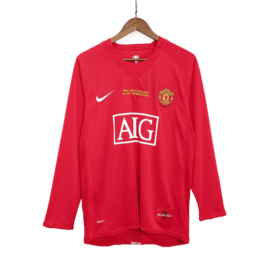 Manchester United 2007/08 Hjemme Retro drakt Langermet – UCL-finale