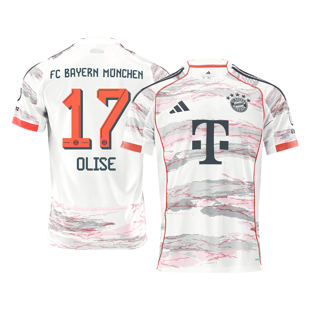 OLISE #17 Bayern Munich Borte Hvit Herrer Fan-drakt 2025/26