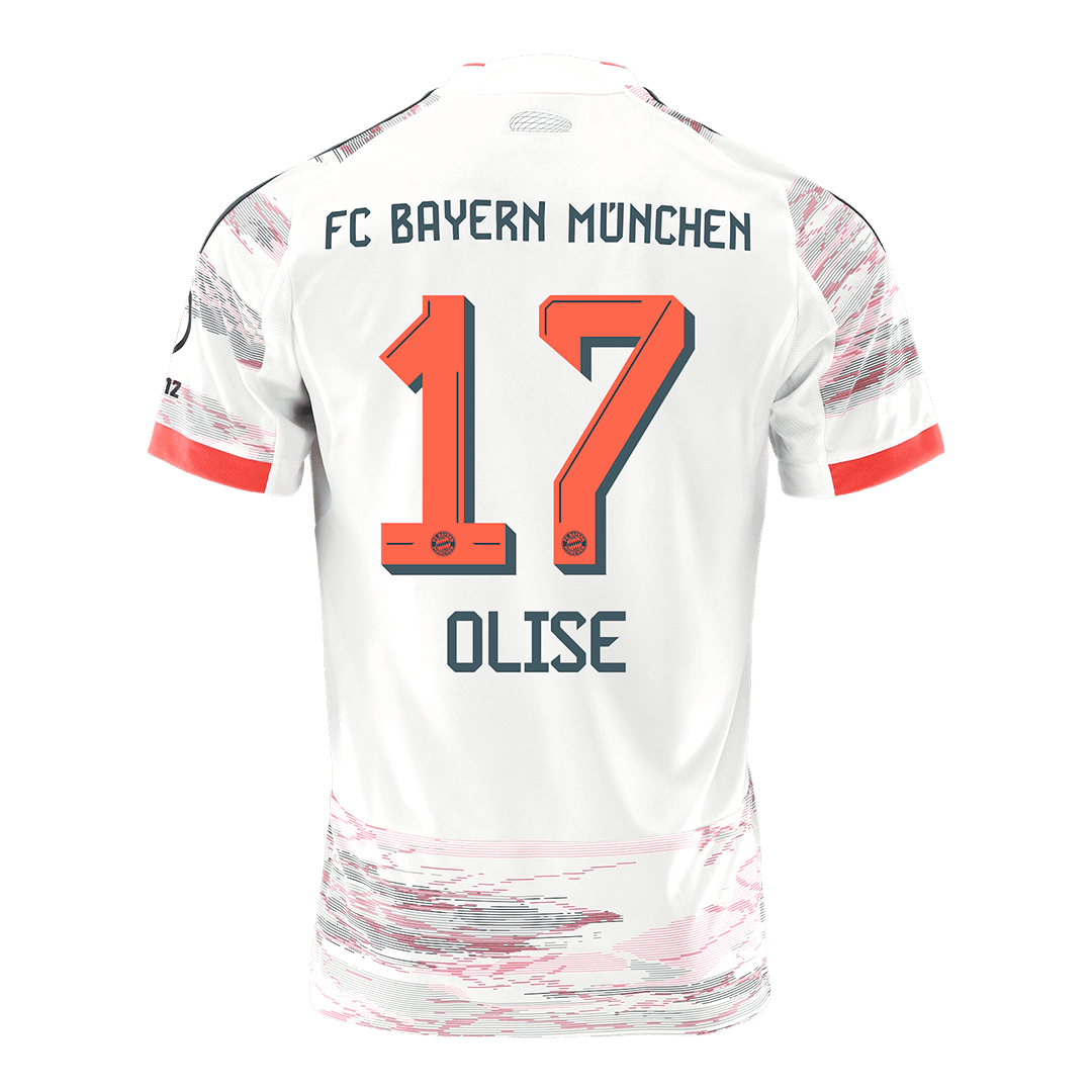 OLISE #17 Bayern Munich Borte Hvit Herrer Fan-drakt 2025/26