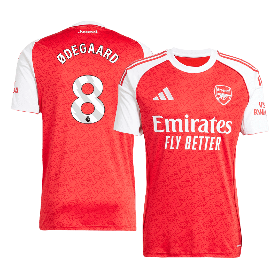 ØDEGAARD #8 Arsenal Hjemme Rød Herrer Fan-drakt 2025/26