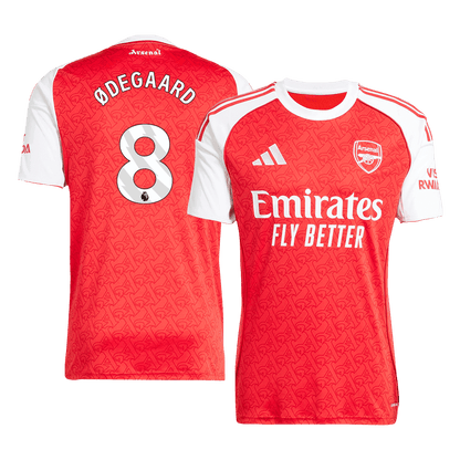 ØDEGAARD #8 Arsenal Hjemme Rød Herrer Fan-drakt 2025/26